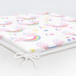 Gökkuşağı Desenli Dijital Baskılı Özel Tasarım Modern Fermuarlı Sandalye Minderi Realhomes