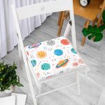 - Mobile - Realhomes Gezegen Temalı Dijital Baskılı Özel Tasarım Modern Fermuarlı Sandalye Minderi Realhomes