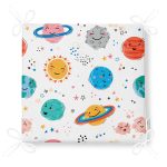 - Mobile - Realhomes Gezegen Temalı Dijital Baskılı Özel Tasarım Modern Fermuarlı Sandalye Minderi Realhomes