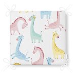 - Печать - Realhomes Renkli Zürafa Motifli Dijital Baskılı Özel Tasarım Modern Fermuarlı Sandalye Minderi Realhomes