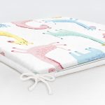 - Печать - Realhomes Renkli Zürafa Motifli Dijital Baskılı Özel Tasarım Modern Fermuarlı Sandalye Minderi Realhomes