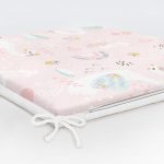 - Печать - Realhomes Pembe Zeminde Sevimli Kuğular Dijital Baskılı Özel Tasarım Modern Fermuarlı Sandalye Minderi Realhomes