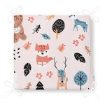 - Print - Realhomes Orman Hayvanları Motifli Dijital Baskılı Özel Tasarım Modern Fermuarlı Sandalye Minderi Realhomes