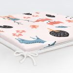 - Print - Realhomes Orman Hayvanları Motifli Dijital Baskılı Özel Tasarım Modern Fermuarlı Sandalye Minderi Realhomes