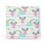 Gökkuşağı Ve Sevimli Fare Desenli Dijital Baskılı Özel Tasarım Modern Fermuarlı Sandalye Minderi Realhomes