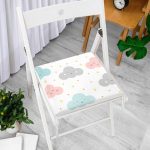 - Web - Realhomes Gülümseyen Bulut Temalı Dijital Baskılı Özel Tasarım Modern Fermuarlı Sandalye Minderi Realhomes