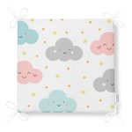 - Web - Realhomes Gülümseyen Bulut Temalı Dijital Baskılı Özel Tasarım Modern Fermuarlı Sandalye Minderi Realhomes