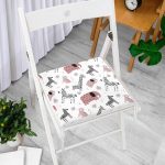Sevimli Orman Hayvanları Motifli Dijital Baskılı Özel Tasarım Modern Fermuarlı Sandalye Minderi Realhomes
