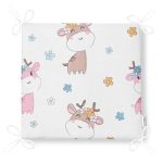 - Baby giraffe tribal with seamless pattern - Realhomes Sevimli Geyik Desenli Dijital Baskılı Özel Tasarım Modern Fermuarlı Sandalye Minderi Realhomes