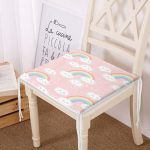 Gökkuşağı Ve Bulut Motifli Dijital Baskılı Özel Tasarım Modern Fermuarlı Sandalye Minderi Realhomes