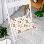 - Frm-1338-Gorsel-2 - Realhomes Sevimli Rengarenk Ayıcık Motifli Dijital Baskılı Özel Tasarım Modern Fermuarlı Sandalye Minderi Realhomes