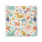 - Frm-1341-Gorsel-4 - Realhomes Rengarenk Orman Hayvanları Desenli Dijital Baskılı Özel Tasarım Modern Fermuarlı Sandalye Minderi Realhomes