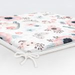 Kuş Ve Çiçek Desenli Dijital Baskılı Özel Tasarım Modern Fermuarlı Sandalye Minderi Realhomes