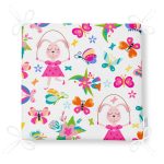 İp Atlayan Tavşan Ve Kelebek Desenli Dijital Baskılı Özel Tasarım Modern Fermuarlı Sandalye Minderi Realhomes