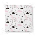 Unicorn Desenli Dijital Baskılı Özel Tasarım Modern Fermuarlı Sandalye Minderi Realhomes