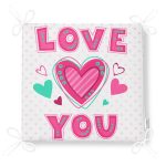 Puanlı Love You Dijital Baskılı Dijital Baskılı Fermuarlı Sandalye Minderi Realhomes