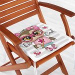 - Frm-3487-Gorsel-1 - Realhomes Fashion Baykuş Tasarımlı Dijital Baskılı Modern Fermuarlı Sandalye Minderi Realhomes