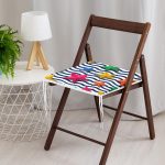 Zikzak 3D Yıldız Desenli Dijital Baskılı Modern Fermuarlı Sandalye Minderi Realhomes