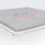 Gri Zeminde Unicorn Desenli Modern Fermuarlı Sandalye Minderi Realhomes