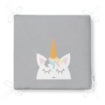 - Frm-4315-Gorsel-4 - Realhomes Gri Zeminde Unicorn Desenli Tasarımlı Dijital Baskılı Çocuk Odası Fermuarlı Sandalye Minderi Realhomes