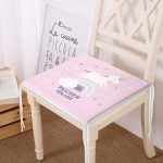 - Frm-4327p-Gorsel - Realhomes Pembe Zeminde Unicorn Özel Tasarımlı At Motifli Modern Fermuarlı Sandalye Minderi Realhomes