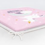 - Frm-4327p-Gorsel-5 - Realhomes Pembe Zeminde Unicorn Özel Tasarımlı At Motifli Modern Fermuarlı Sandalye Minderi Realhomes