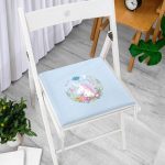 - Frm-4348m-Gorsel-2 - Realhomes Mavi Zeminde Unicorn At Desenli Modern Fermuarlı Sandalye Minderi Realhomes