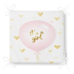 Pembe Balon ve Altın Kalpler Özel Tasarımlı Modern Modern Fermuarlı Sandalye Minderi Realhomes