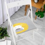 - Frm-4381g-Gorsel-2 - Realhomes Gri Zeminde Hungry Aslan Motifli Dijital Baskılı Bebek Odası Fermuarlı Sandalye Minderi Realhomes