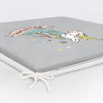 - Frm-4421-Gorsel-5 - Realhomes Gri Zeminde Unicorn Motifli Modern Fermuarlı Sandalye Minderi Realhomes