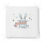 - Frm-4423-Gorsel-4 - Realhomes Beyaz Zeminde Atkılı Tavşan Motifli Modern Fermuarlı Sandalye Minderi Realhomes