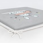 - Frm-4425-Gorsel-5 - Realhomes Gri Zeminde Atkılı Tavşan Motifli Modern Fermuarlı Sandalye Minderi Realhomes