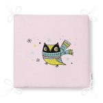 Pembe Zeminde Atkılı Baykuş Desenli Modern Fermuarlı Sandalye Minderi Realhomes