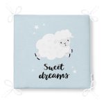 Mavi Zeminde Sevimli Kuzucuk Tasarımlı Modern Fermuarlı Sandalye Minderi Realhomes