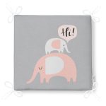 Gri Zeminde Sevimli Filler Özel Tasarımlı Modern Fermuarlı Sandalye Minderi Realhomes