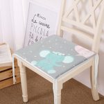 - Frm-4526-Gorsel - Realhomes Gri Zeminli Sevimli Fil Desenli Özel Tasarımlı Dijital Baskılı Çocuk Odası Fermuarlı Sandalye Minderi Realhomes