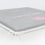 Gri Zemin Filli Baby Shower Temalı Dijital Baskılı Çocuk Odası Fermuarlı Sandalye Minderi Realhomes