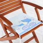 - Frm-4545-Gorsel-1 - Realhomes Mavi Bebek Arabası Tavşan Desenli Özel Tasarımlı Dijital Baskılı Çocuk Odası Fermuarlı Sandalye Minderi Realhomes