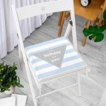 - Frm-4556m-Gorsel-2 - Realhomes Mavi Çizgili Doğum Günü Temalı Özel Tasarımlı Dijital Baskılı Çocuk Odası Fermuarlı Sandalye Minderi Realhomes