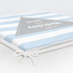 - Frm-4556m-Gorsel-5 - Realhomes Mavi Çizgili Doğum Günü Temalı Özel Tasarımlı Dijital Baskılı Çocuk Odası Fermuarlı Sandalye Minderi Realhomes