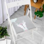 - Frm-4565-Gorsel-2 - Realhomes Gri Zeminli Sevimli Geyik Tasarımlı Bebek Odası Fermuarlı Sandalye Minderi Realhomes