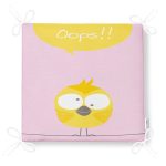 Pembe Zeminde Sarı Kuş Motifli Dijital Baskılı Çocuk Odası Fermuarlı Sandalye Minderi Realhomes