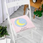 - Frm-4598-Gorsel-2 - Realhomes Pembe Zemin Ay Desenli Baby Shower Özel Tasarımlı Dijital Baskılı Çocuk Odası Fermuarlı Sandalye Minderi Realhomes