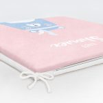 Pembe Zemin Baby Shower Yazılı Ayıcık Desenli Dijital Baskılı Çocuk Odası Fermuarlı Sandalye Minderi Realhomes