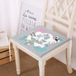 Gri Zemin Tatil Temalı Unicorn Desenli Dijital Baskılı Modern Fermuarlı Sandalye Minderi Realhomes