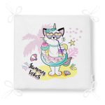 - Frm-4681-Gorsel-4 - Realhomes Beyaz Zemin Tatil Temalı Sevimli Kedi Desenli Dijital Baskılı Modern Fermuarlı Sandalye Minderi Realhomes