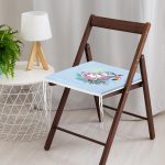 Mavi Zemin Tatil Temalı Unicorn Desenli Dijital Baskılı Modern Fermuarlı Sandalye Minderi Realhomes