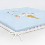 Mavi Zeminde Magic Yazılı Unicorn Desenli Dijital Baskılı Çocuk Odası Fermuarlı Sandalye Minderi Realhomes