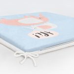 Mavi Zeminde Anne Ve Yavru Fil Motifli Dijital Baskılı Çocuk Odası Fermuarlı Sandalye Minderi Realhomes