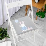 - Frm-4816-Gorsel-2 - Realhomes Gri Zeminde Balonlu Sevimli Tavşan Modern Fermuarlı Sandalye Minderi Realhomes